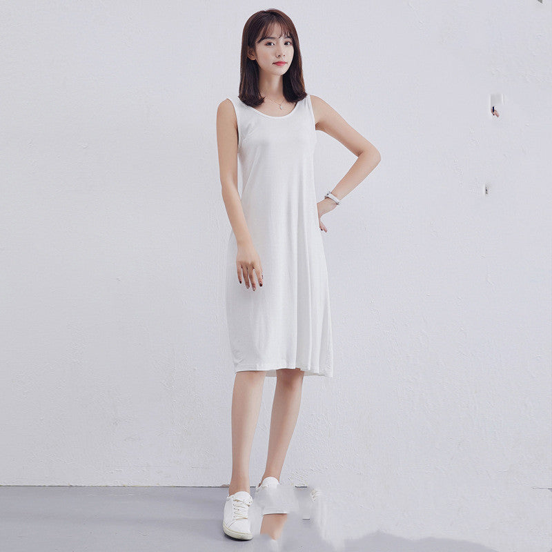 Summer Modal Dress Women's Mid-Length Sleeveless Bottoming