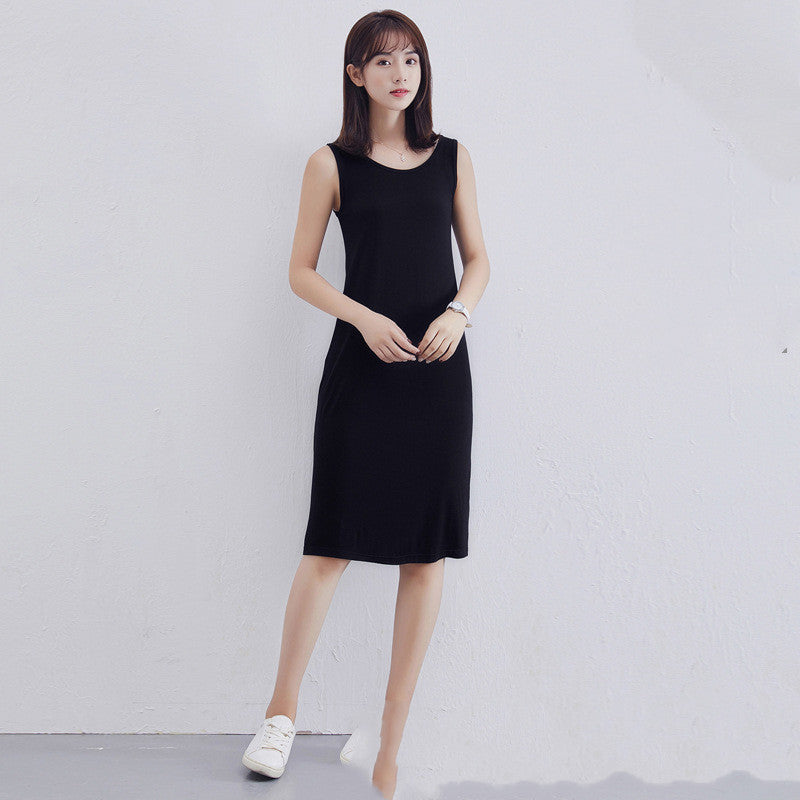 Summer Modal Dress Women's Mid-Length Sleeveless Bottoming