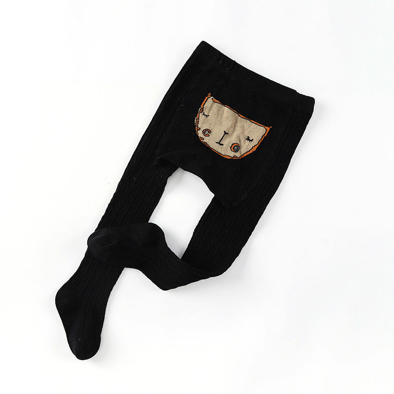 Embroidered Cotton Baby Cartoon Pantyhose