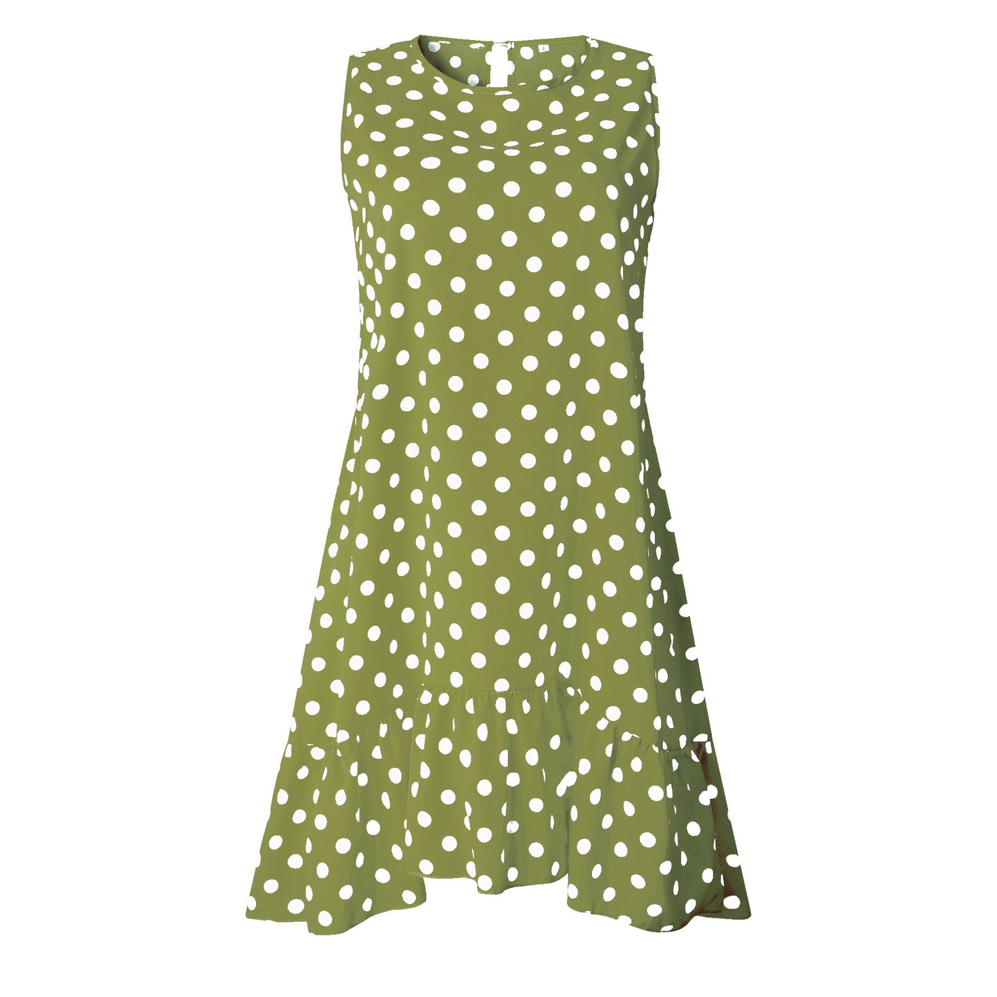 Fashion Printed Polka Dot Ruffled Women's Dress