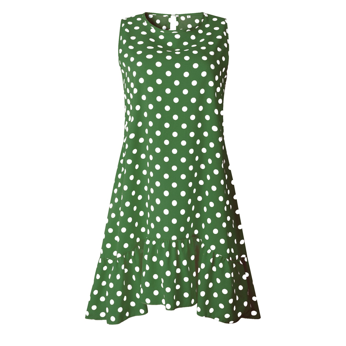 Fashion Printed Polka Dot Ruffled Women's Dress