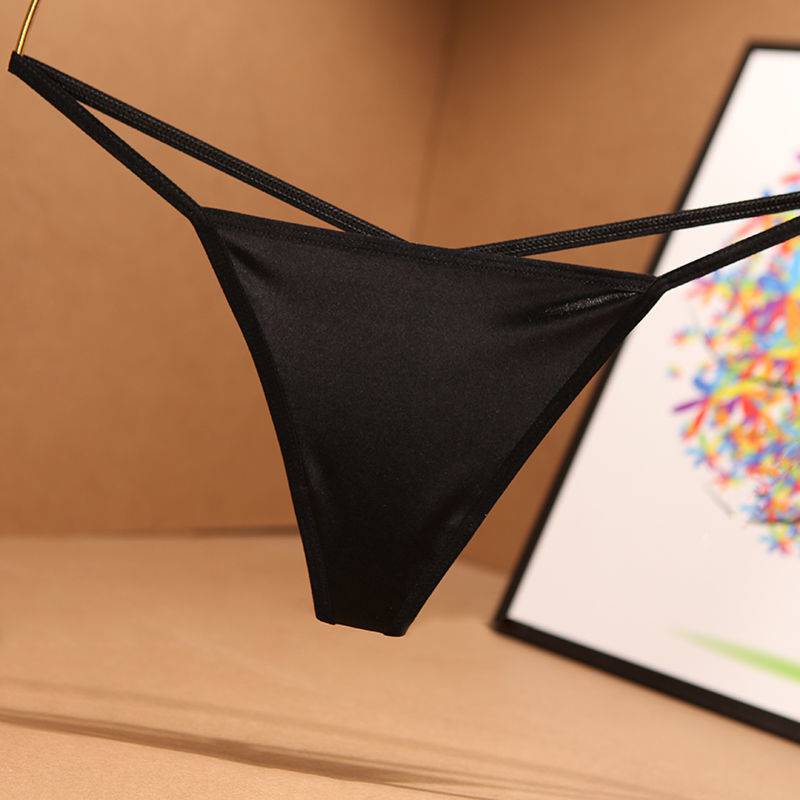 Sexy Briefs Women's Thong Stretch Satin Skin-Friendly Seamless Cotton Crotch Women's Panties T-Pants