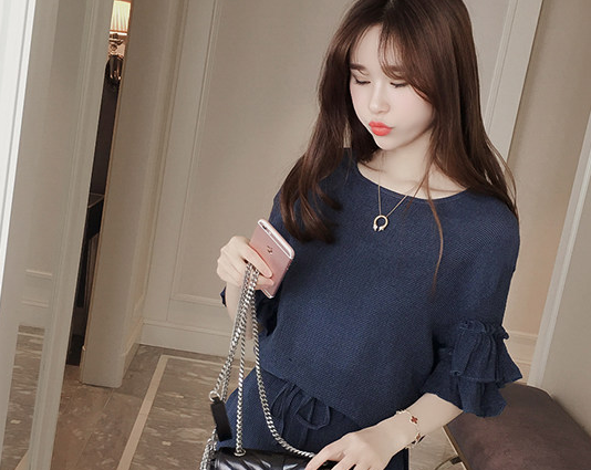 Chiffon top and high waist shorts two-piece suit
