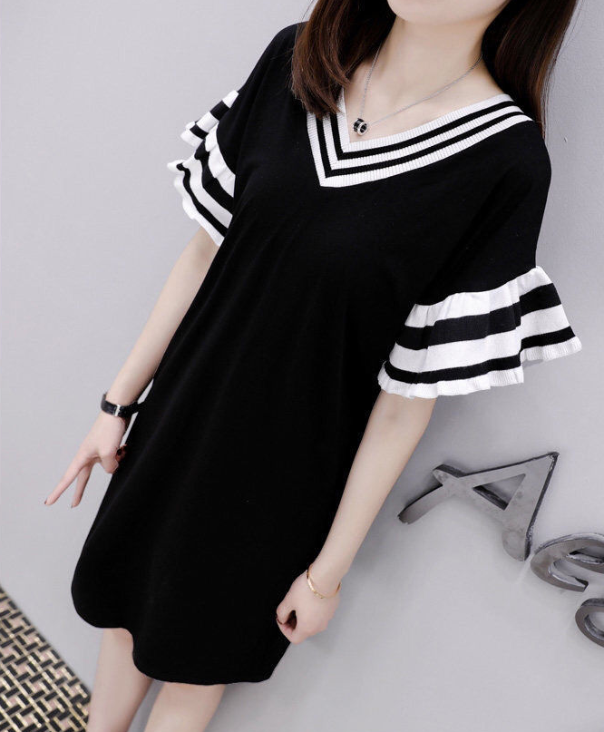 Summer New Women'S Loose And Thin V-Neck Dress