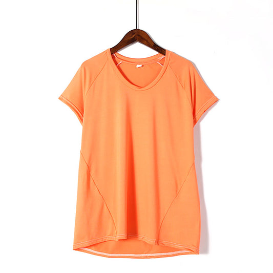 Loose Round Neck Solid Color T-shirt Bottoming Shirt