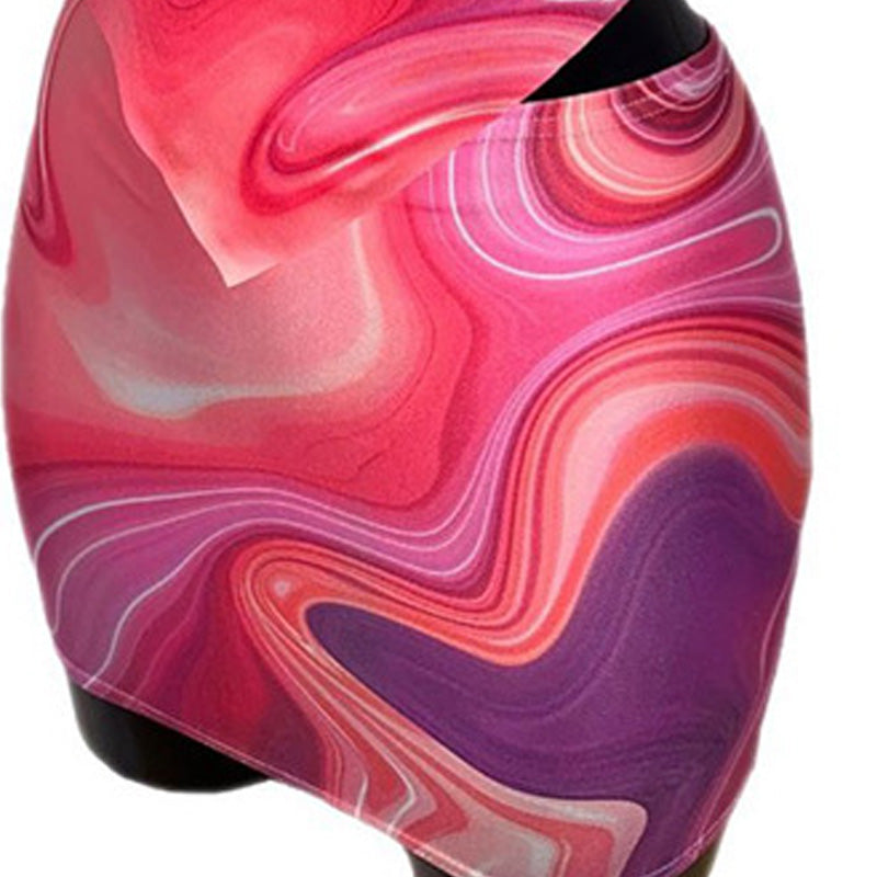 Fashion Tie-Dye Print Bag Hip Skirt