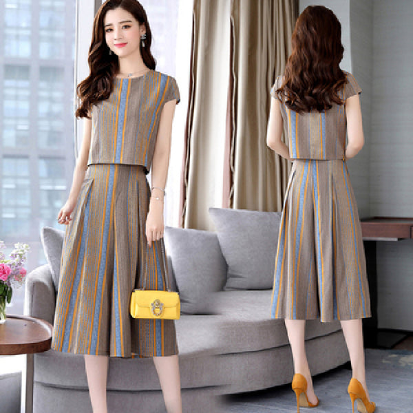 Two-Piece High Waist Drape Cropped Hakama