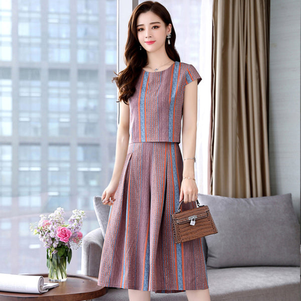 Two-Piece High Waist Drape Cropped Hakama
