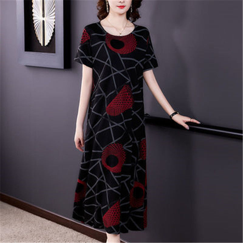 Short-sleeved Summer Slim Mid-length Skirt