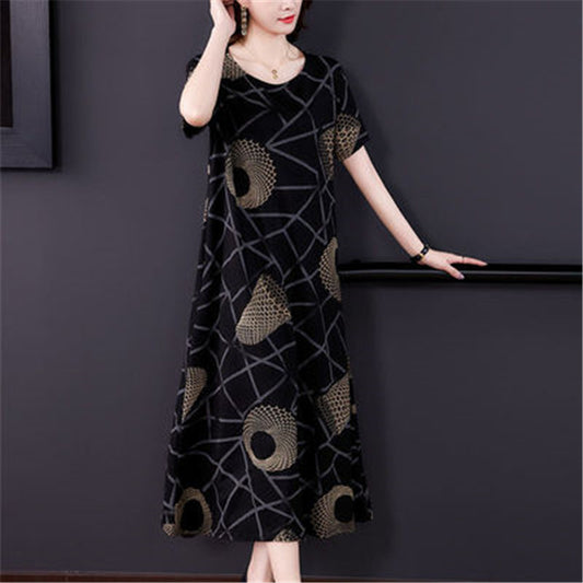 Short-sleeved Summer Slim Mid-length Skirt
