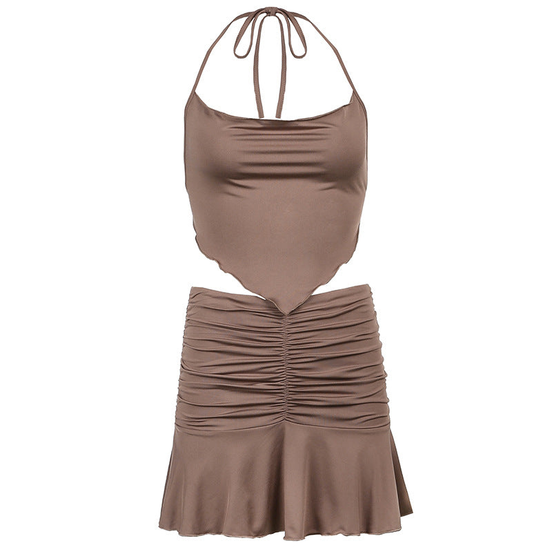 Lace Triangle Scarf Wrapped Chest High Waist Hip Skirt