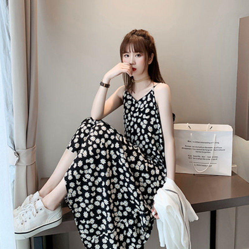 Little Daisy Floral Chiffon Dress Fairy Slim Skirt