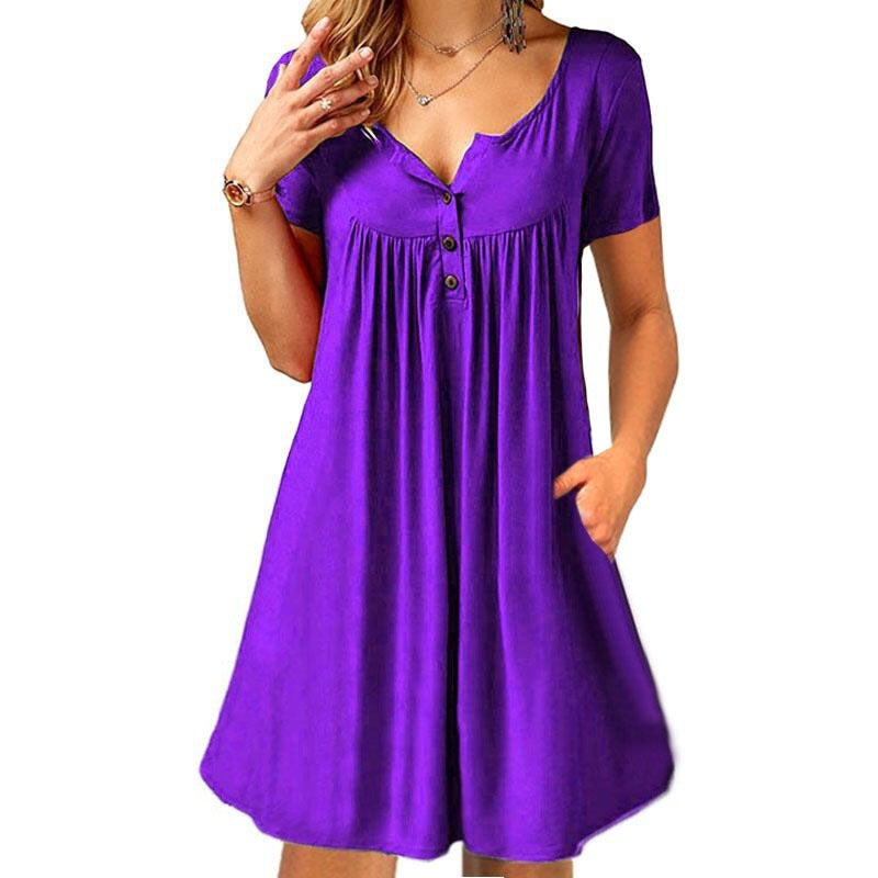 Amazon Wish Short Sleeve Button Pocket Dress