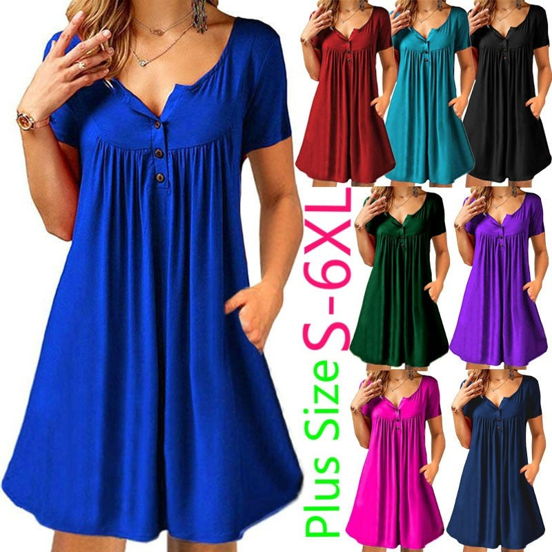 Amazon Wish Short Sleeve Button Pocket Dress