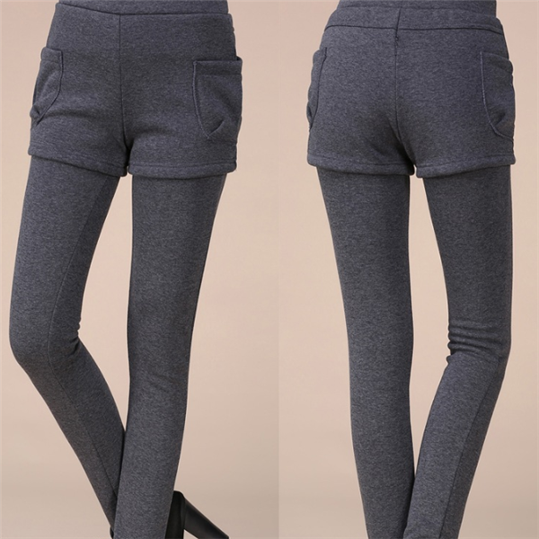 Fake two-piece leggings