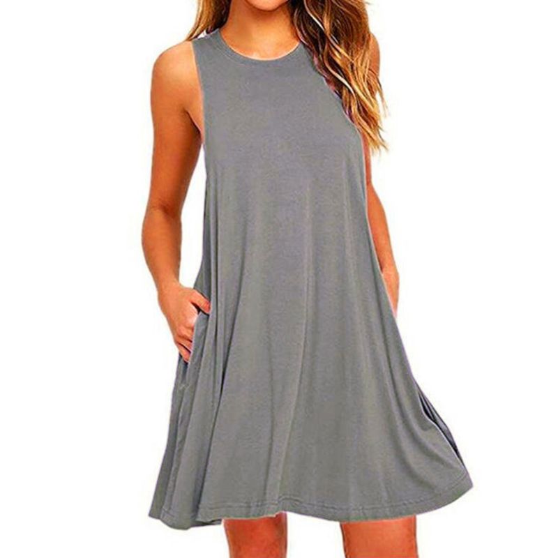 Pocket Vest solid large dress
