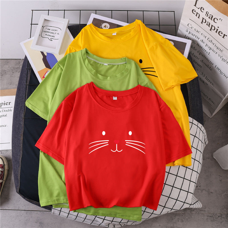 Printed Pullover loose Casual Short Sleeve