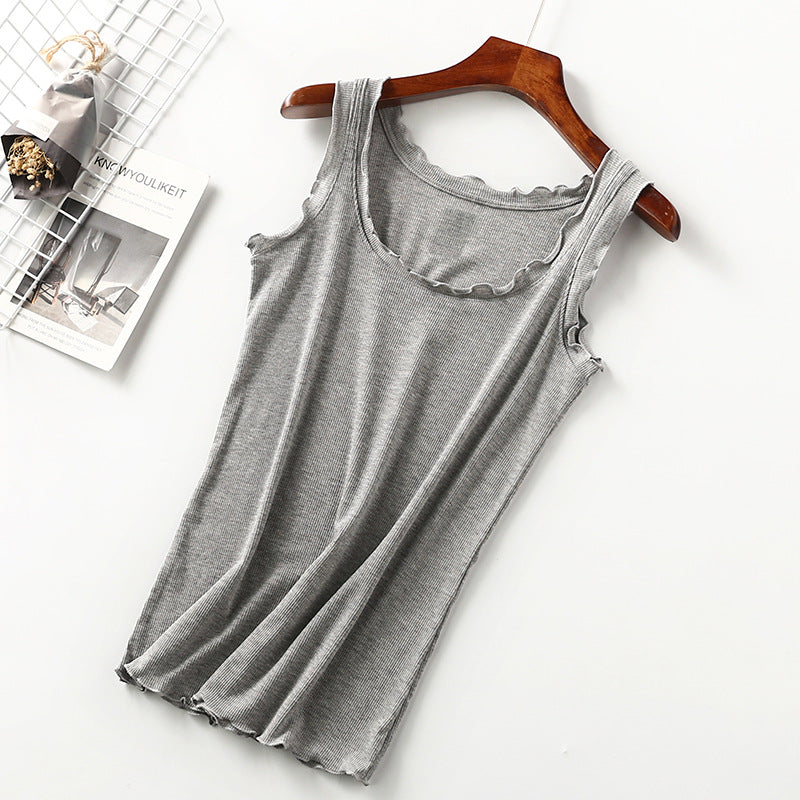 Threaded cotton women's vest