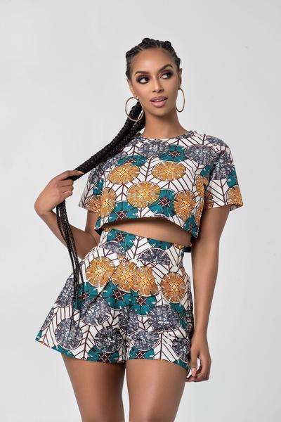 Two-piece short sleeve top