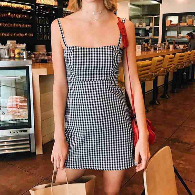 Plaid sling dress