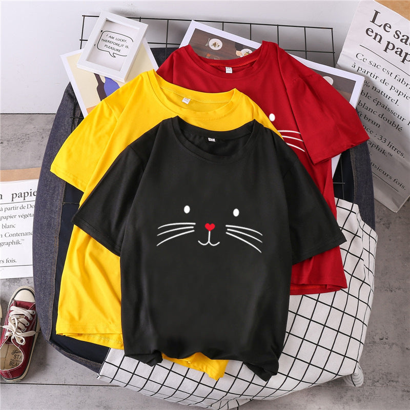 Printed Pullover loose Casual Short Sleeve
