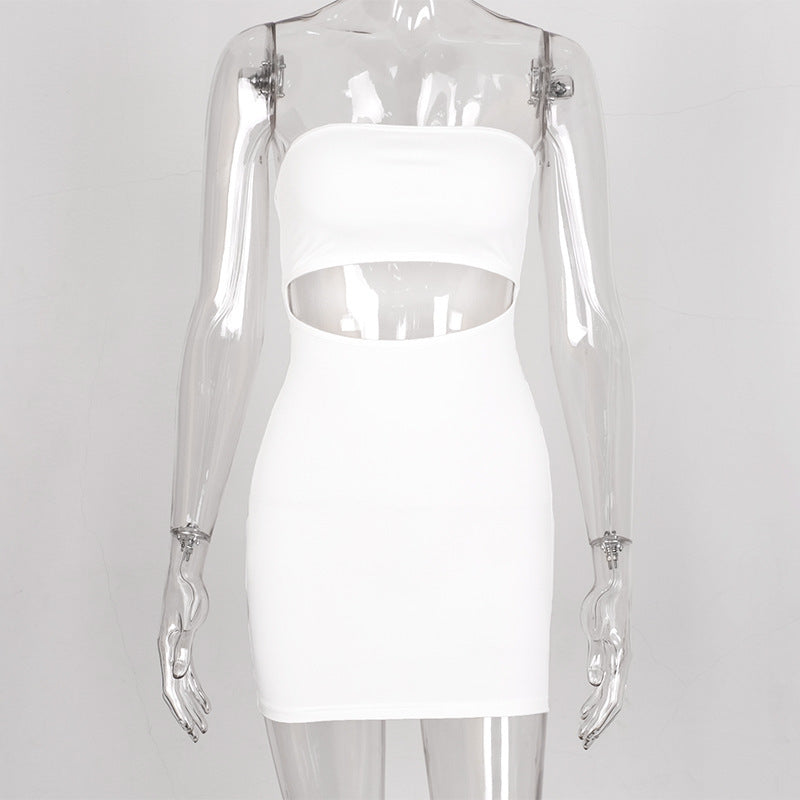 Strapless sleeveless slim dress