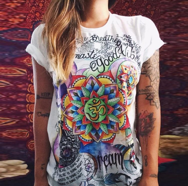 Color 3D printed women's t-shirt