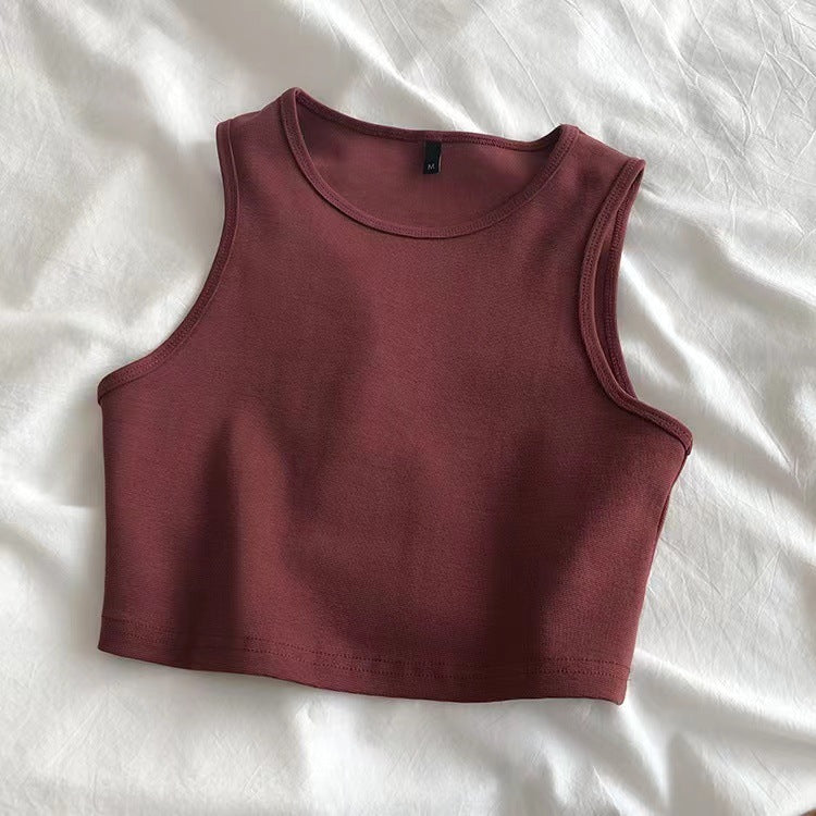 Women's short waistcoat with exposed navel