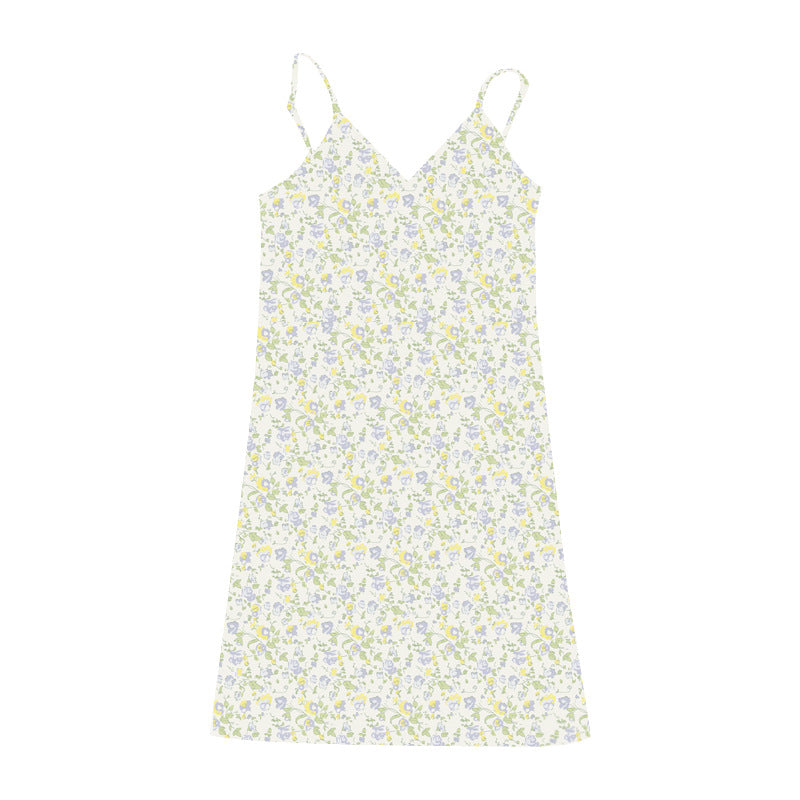 Women's Pure Desire Retro Print V-neck Suspender Dress