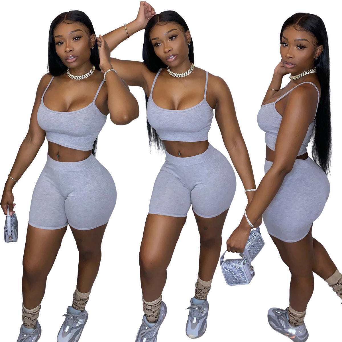 Fashion Casual Solid Color Suspender Vest