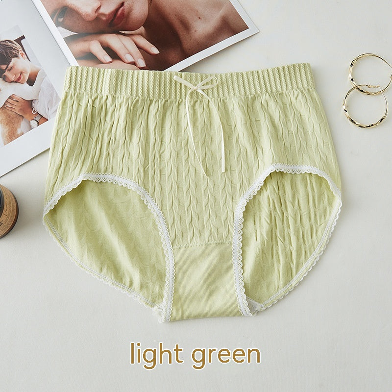High Waist Bow Traceless Lace Briefs