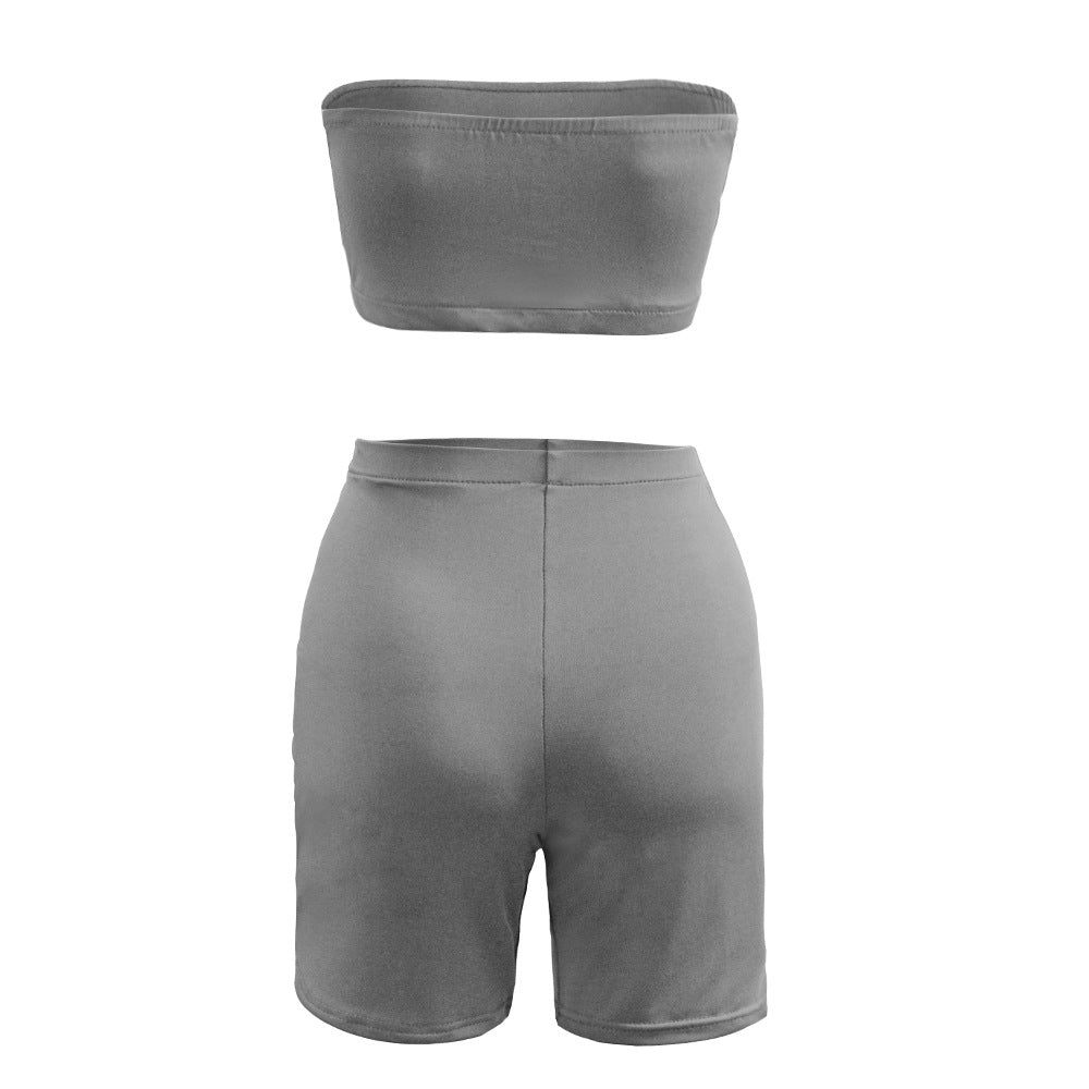 High stretch tights elastic small tube top shorts