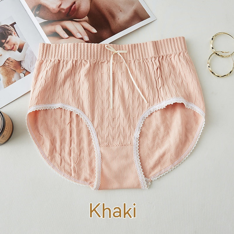 High Waist Bow Traceless Lace Briefs
