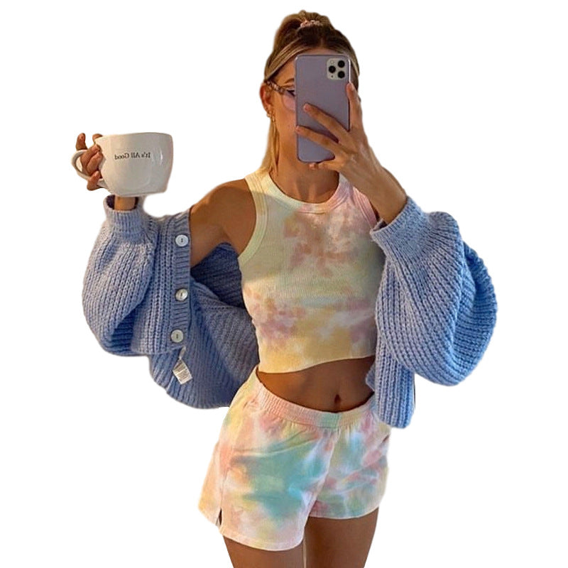 High waist bag hip shorts slim suit