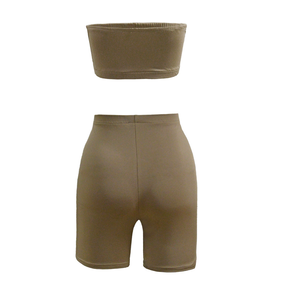 High stretch tights elastic small tube top shorts