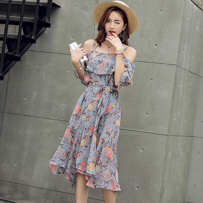 Floral dress with condole belt