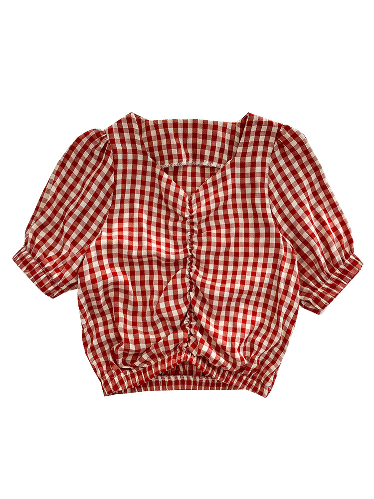 Plaid shirt female design sense niche