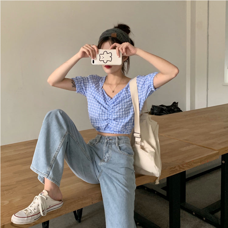 Straight slim wide-leg pants