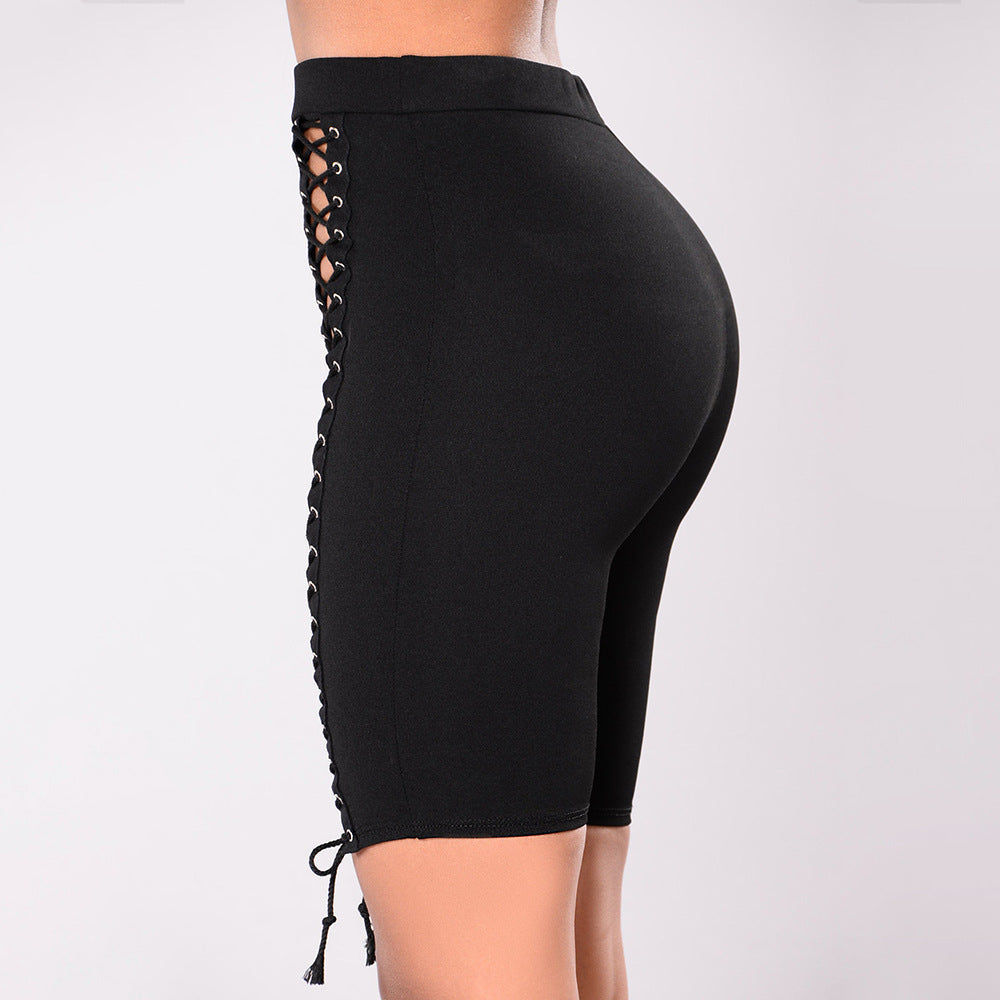 Women's Fashion Sports Casual Lace Up Shorts Five Pants
