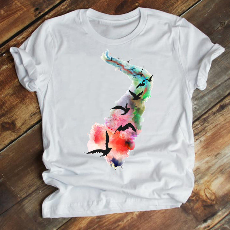 New Fashion Cartoon Printed Short-sleeved T-shirt