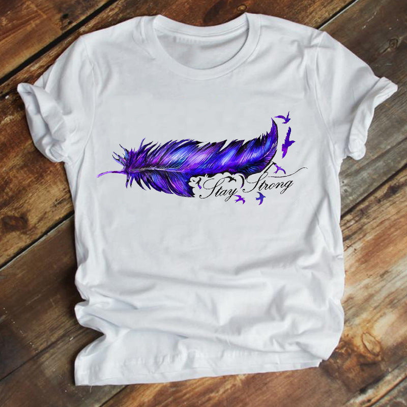 New Fashion Cartoon Printed Short-sleeved T-shirt Female Ins Trend