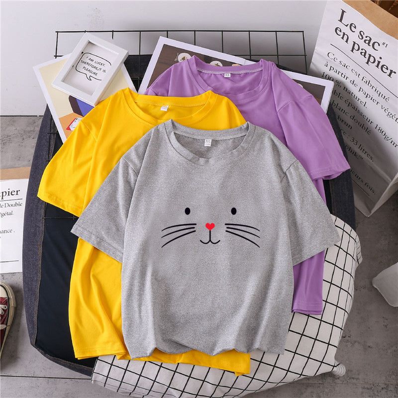 Printed Pullover loose Casual Short Sleeve