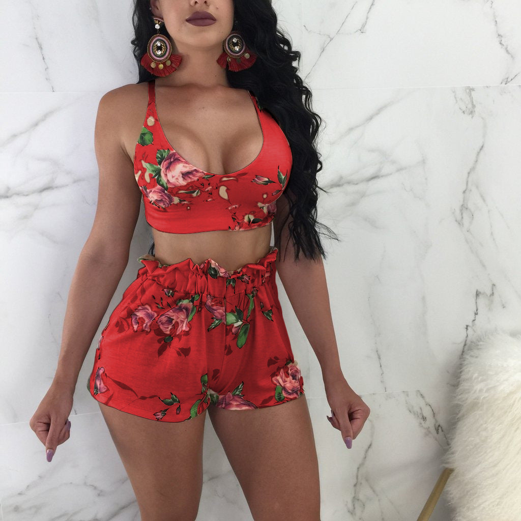 Two-piece lace-up shorts