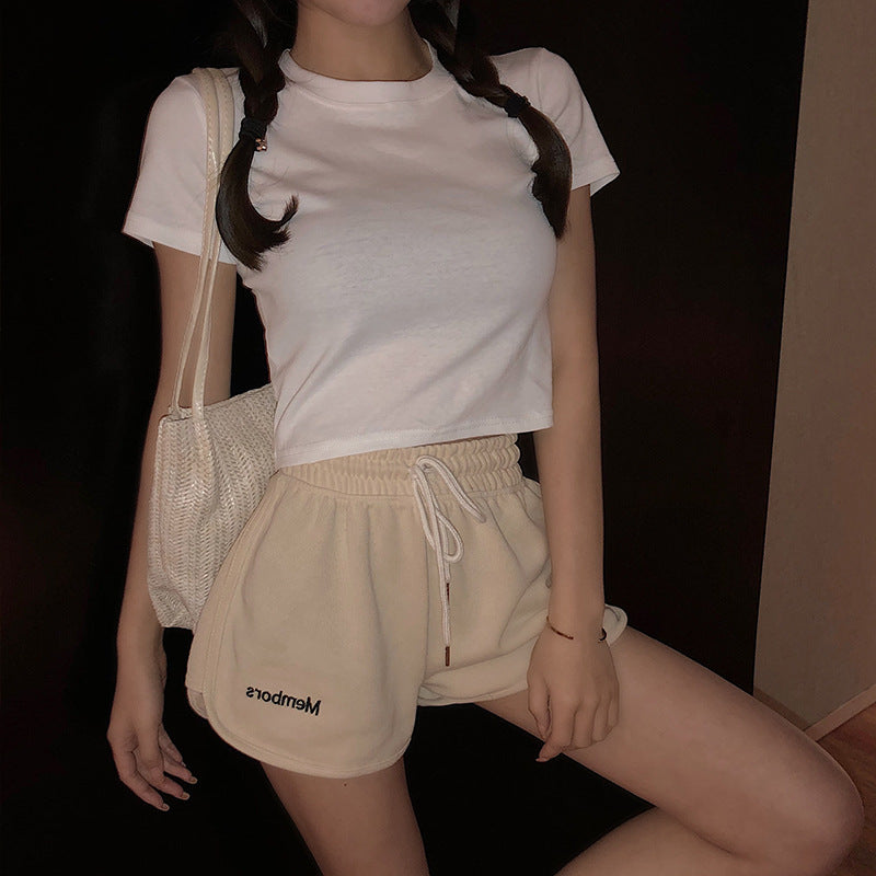 Student Wide-Leg Rope All-Match Shorts
