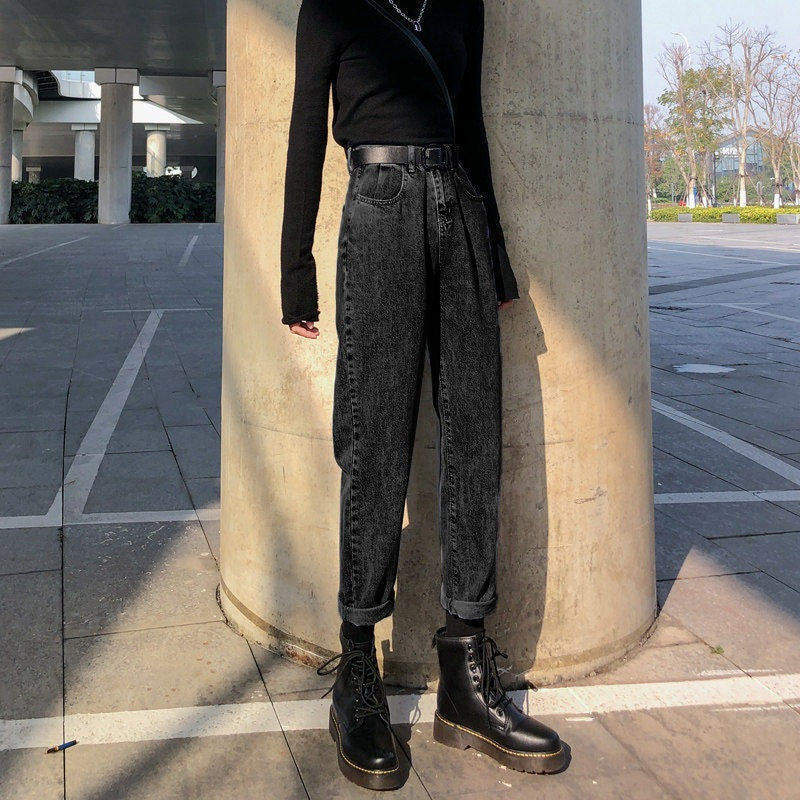 Large Size Loose Korean Style High Waist Straight Leg Slimming Wild Wide-leg Daddy Pants