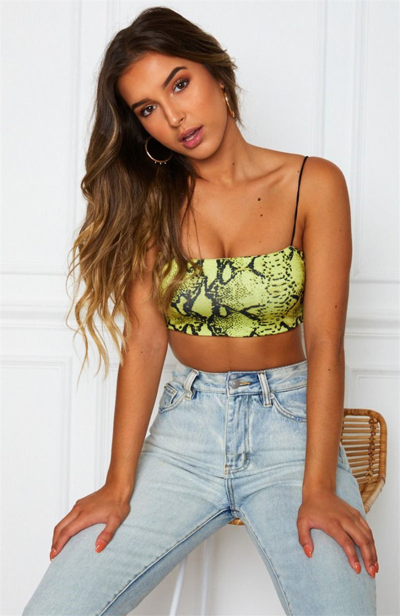 Explosive sexy snake print camisole
