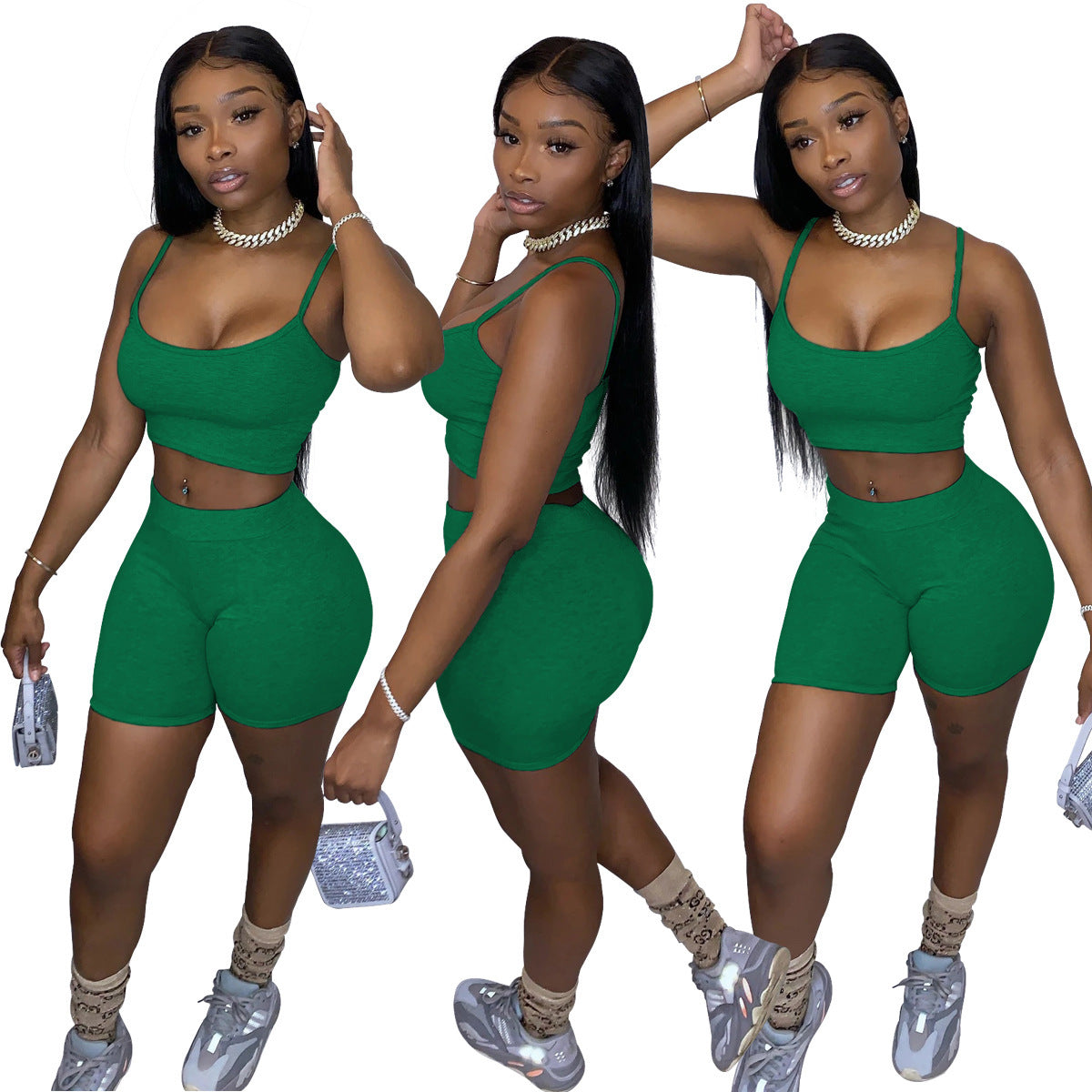 Fashion Casual Solid Color Suspender Vest