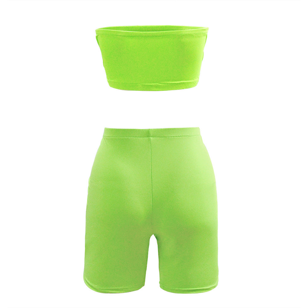 High stretch tights elastic small tube top shorts