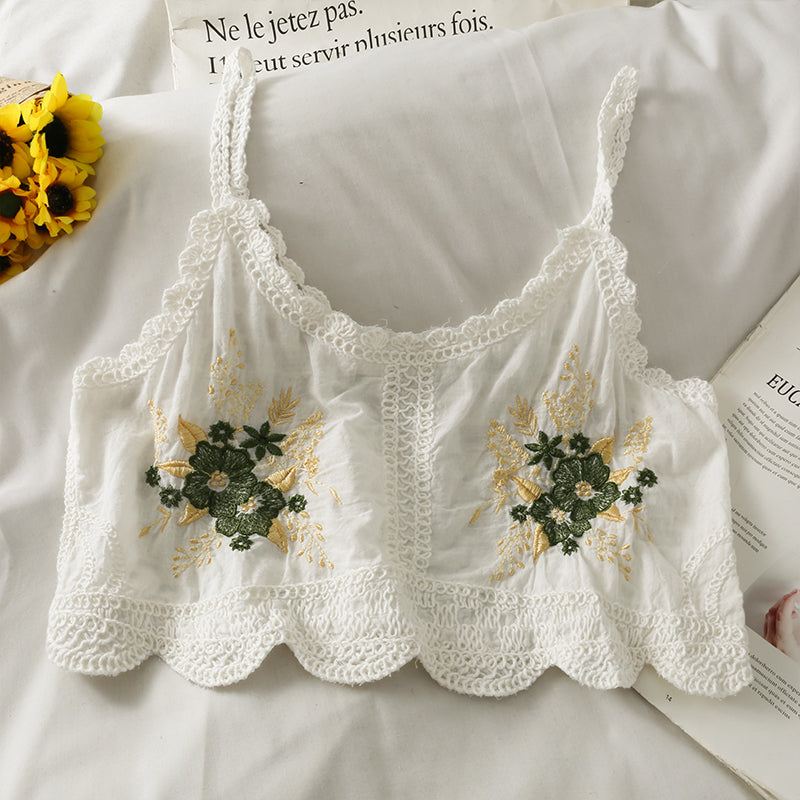 Embroidered Knitted Suspender For Women Loose Fitting