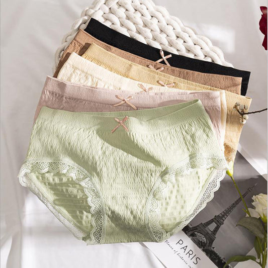 Girls Mid-Low Waist Cotton Crotch Comfortable Breathable Shorts